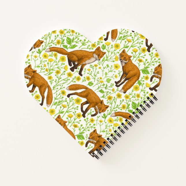 Cuaderno Foxes y mariposas en blanco natural (Reverso)