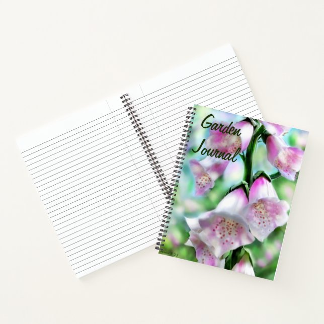 Cuaderno Foxglove Flor Floral Purple Green Garden Journal (Interior)