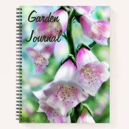 Cuaderno Foxglove Flor Floral Purple Green Garden Journal