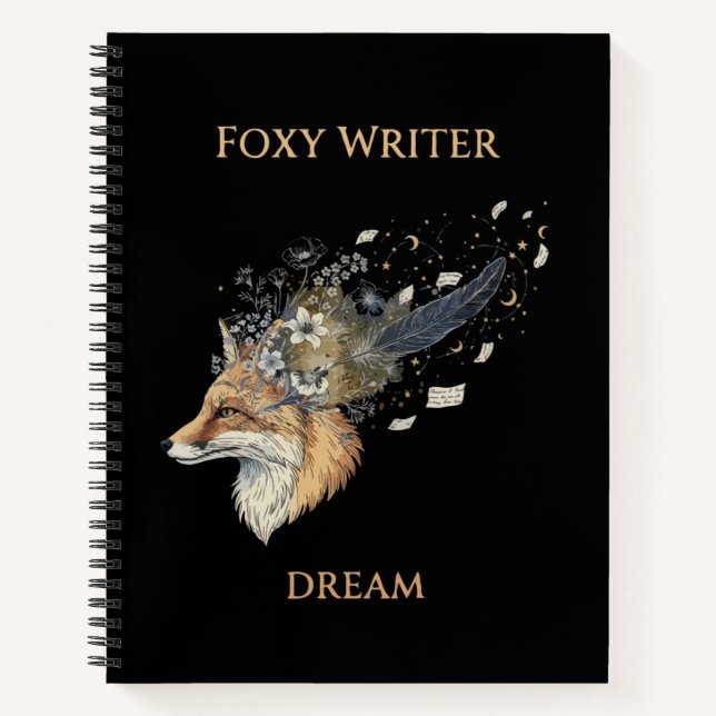Cuaderno Foxy Writer Celestial Dream | Whimsical Fox & Quil (Anverso)