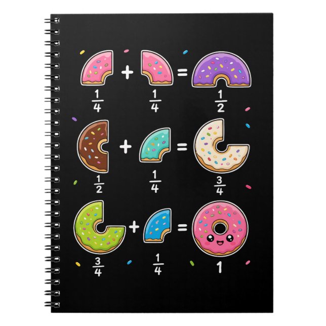 Cuaderno Fracciones de Donut Humor de Aprendizaje de Matemá (Frente)
