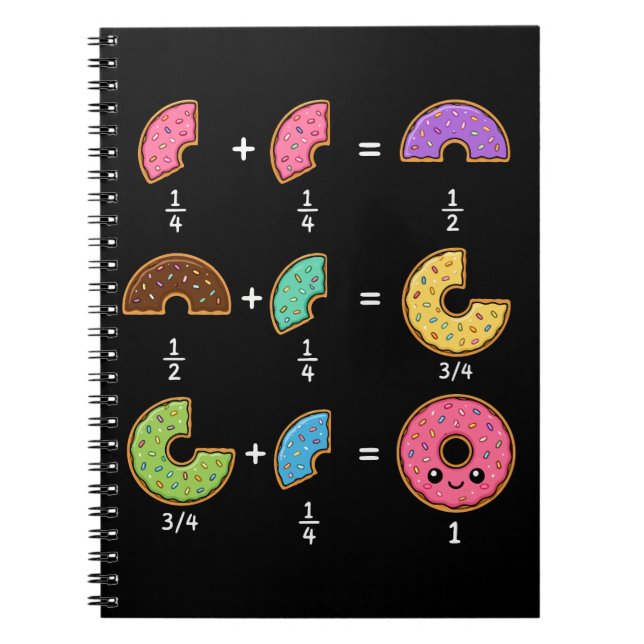 Cuaderno Fracciones de Donut Humor de Aprendizaje de Matemá (Frente)