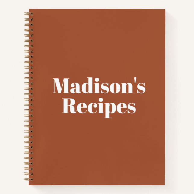 Cuaderno Fracotta moderna texto de nombre personalizado Lib (Anverso)