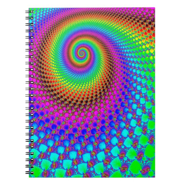 Cuaderno Fractal espiral abstracta (Frente)