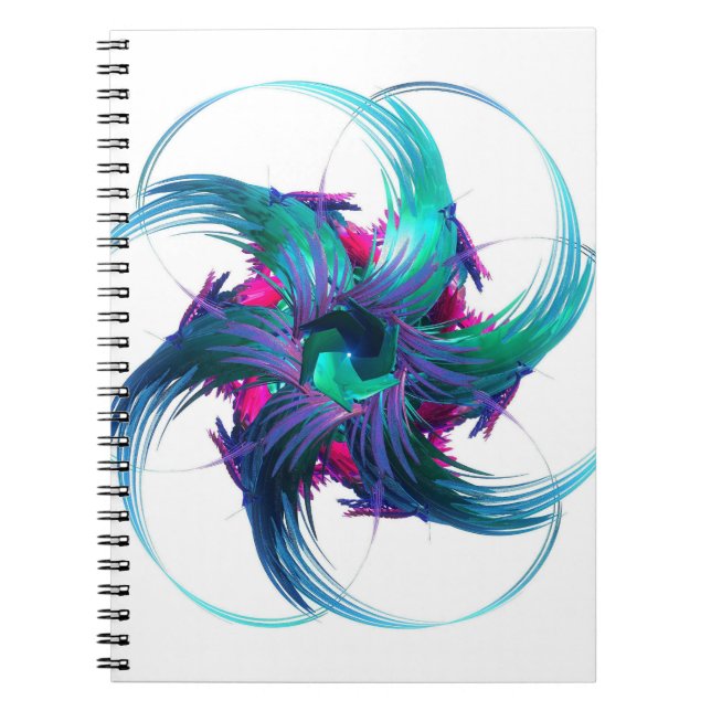 Cuaderno Fractal Fantasy Swirls Spiral Notebook (Frente)