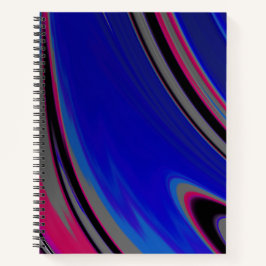 Cuaderno Fractal Magenta Gris Azul Moderno