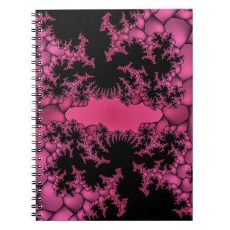 Cuaderno fractal negro y rosa