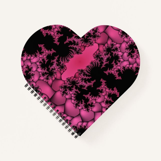 Cuaderno fractal negro y rosa (Anverso)