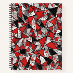 Cuaderno Fragmentos de Cristal Rojo, Negro y Plata