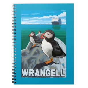 Cuaderno Frailecillos y barco de cruceros - Wrangell,