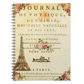 Cuaderno francés del diario de la torre Eiffel del