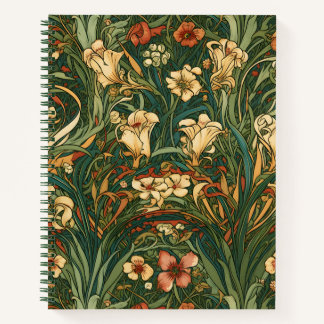 Cuaderno Francés, estilo Nouveau, flor silvestre, floral, n