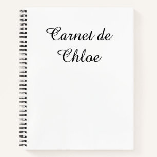 Cuaderno Francés Minimalista Negro sobre Blanco