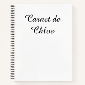Cuaderno Francés Minimalista Negro sobre Blanco