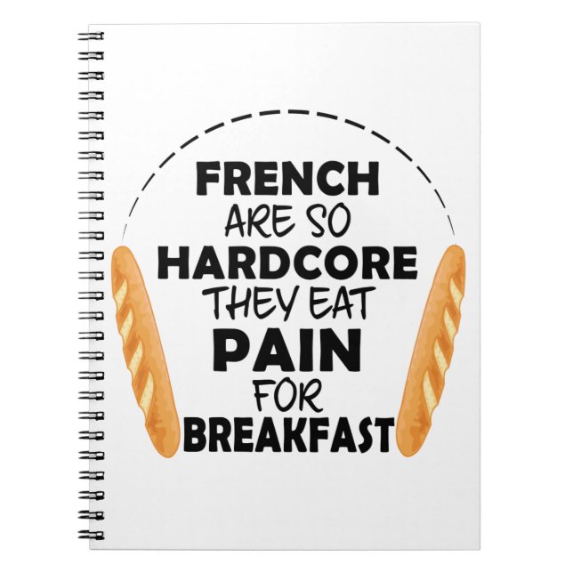 Cuaderno Franceses Comen Dolor Por Desayuno Pan Gracioso (Frente)