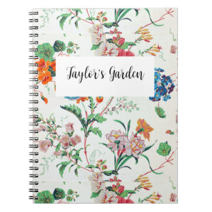 Cuaderno Francia 1830 Floral Botánico Delicado Personalizad
