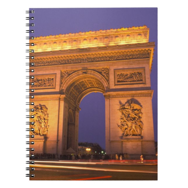Cuaderno Francia, París, Arco de Triunfo al anochecer. (Frente)