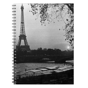 Cuaderno Francia vintage París torre Eiffel puesta de sol