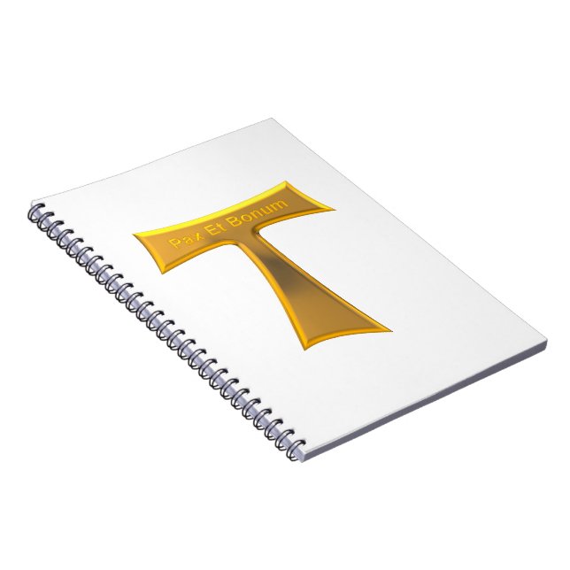 Cuaderno Franciscan Tau Cross Pax Et Bonum Gold Metallic (Lado Derecho)