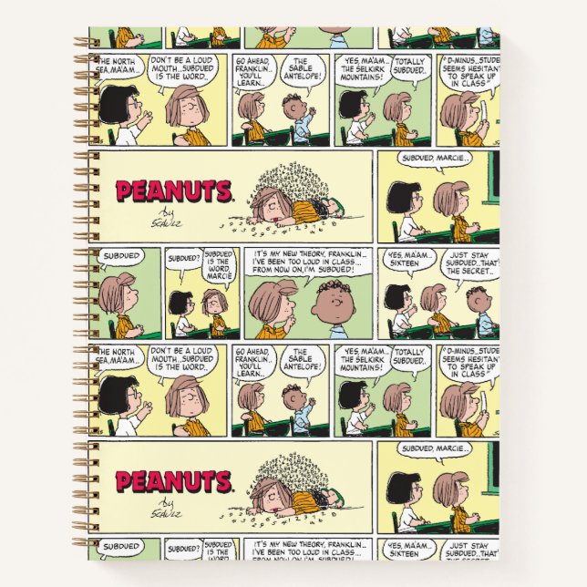 Cuaderno Franklin, Peppermint Patty & Marcie | Clase matemá (Anverso)