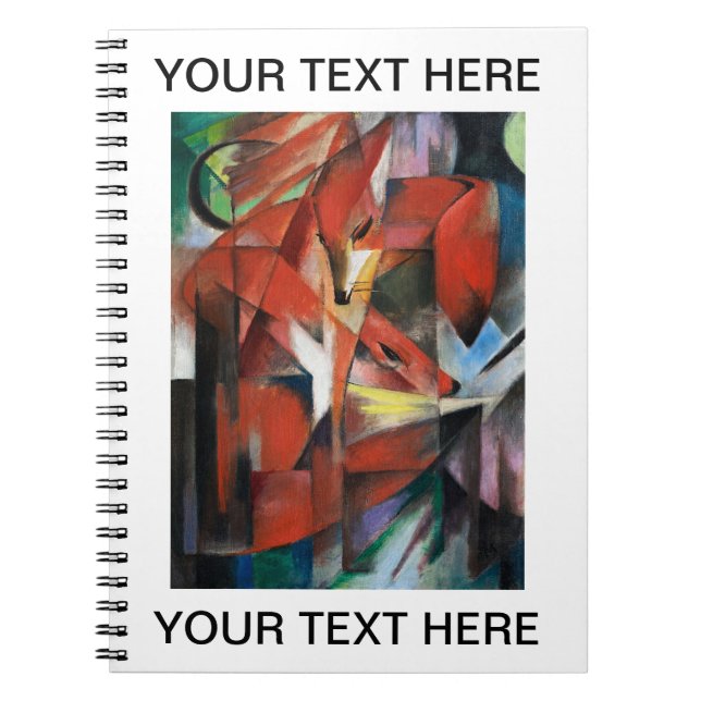 Cuaderno Franz Marc Famoso Pintando A Los Zorros Personaliz (Frente)