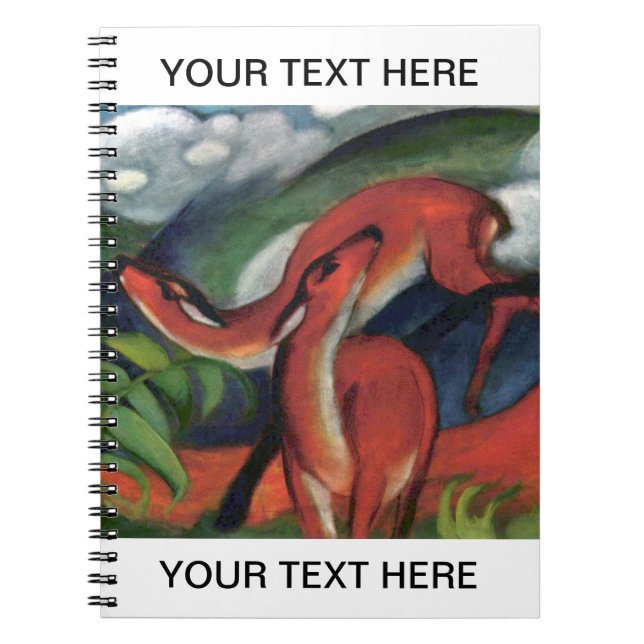 Cuaderno Franz Marc Red Deer Famosa pintura personalizada (Frente)