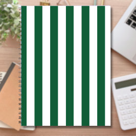 Cuaderno Frasco clásico de época franjas verde y blanca