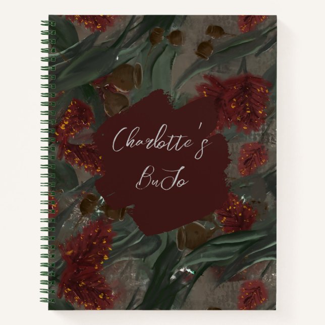 Cuaderno Frasco de Eucalyptus Australiano Brocha Floral (Anverso)