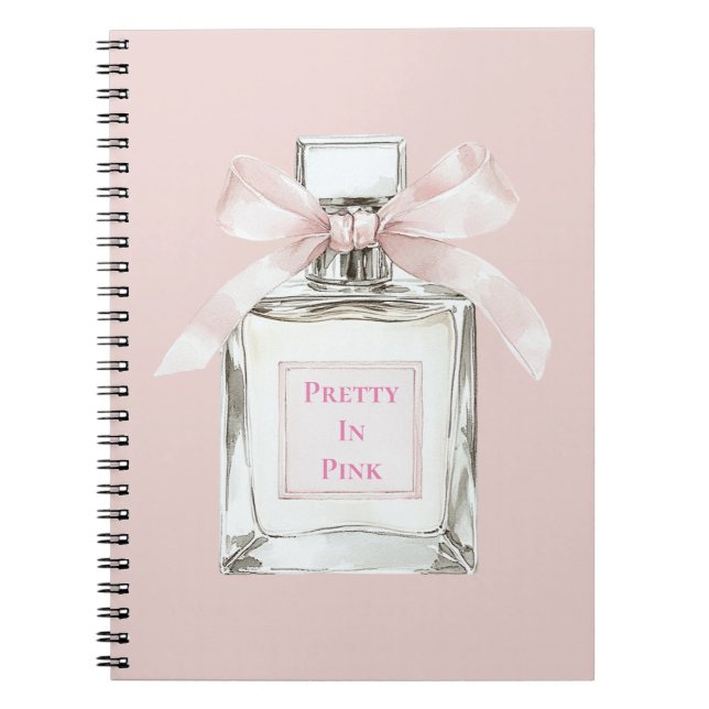 Cuaderno Frasco de perfume con lazo sonrosado Pretty in Pin (Frente)