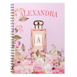 Cuaderno Frasco de Perfume Púrpura Moda de Bonito Floral Mo