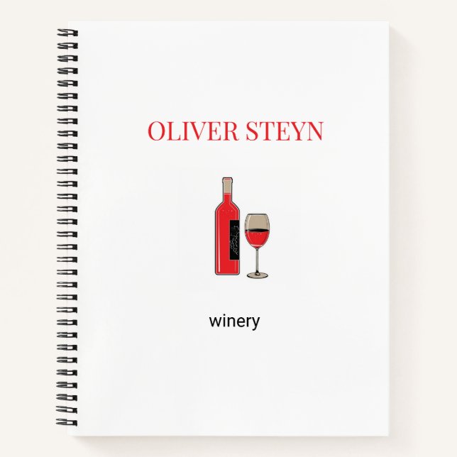 Cuaderno Frasco de vino y blanco de vidrio (Anverso)
