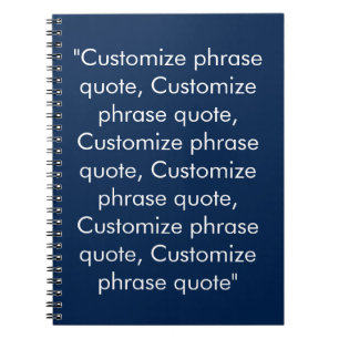 Cuaderno frase de texto personalizado blanco azul marino mi