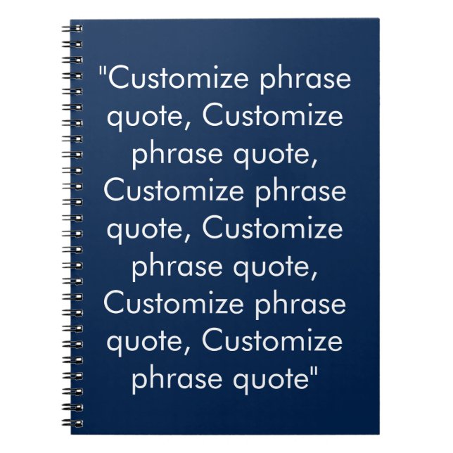 Cuaderno frase de texto personalizado blanco azul marino mi (Frente)