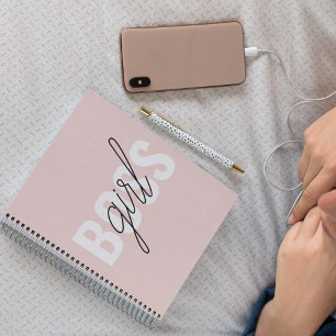 Cuaderno Frase del jefe del Chica rosado Pastel moderno