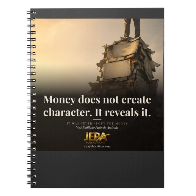 Cuaderno Frase del libro Revela Carácter (Frente)