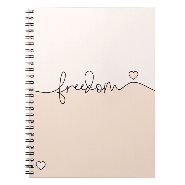 Cuaderno Freedom Minimalist Typography Design (Frente)