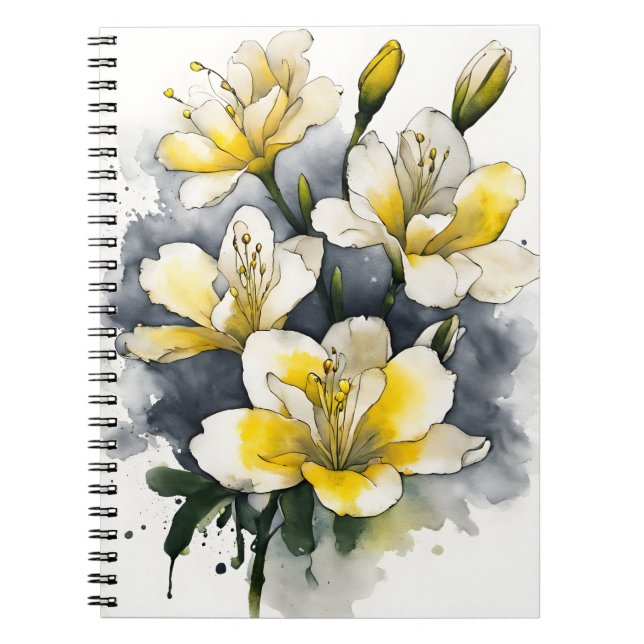 Cuaderno Freesia - Flores de acuarela (Frente)