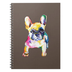 Cuaderno French Bulldog Original Watercolor Drawing Gift