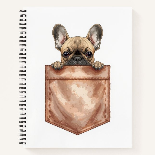 Cuaderno Frenchie Pocket Journal | Cute Dog Mom Notebook (Anverso)