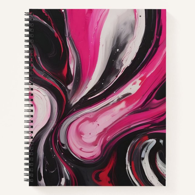 Cuaderno Frenesí en Rosa, Negro y Plata (Anverso)