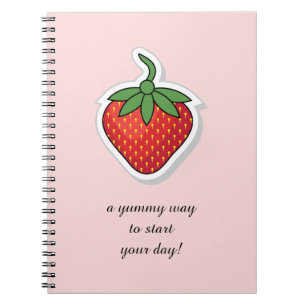 Cuaderno Fresa dulce rojo - frase de edición
