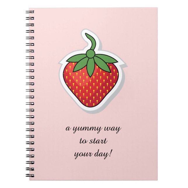 Cuaderno Fresa dulce rojo - frase de edición (Frente)