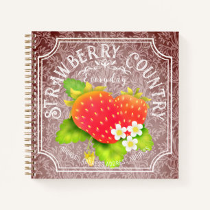 Cuaderno Fresa marrón con bloc de notas de marco