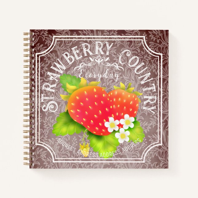 Cuaderno Fresa marrón con bloc de notas de marco (Anverso)