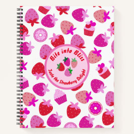Cuaderno fresa rosa campo de verano panadería naturaleza fr