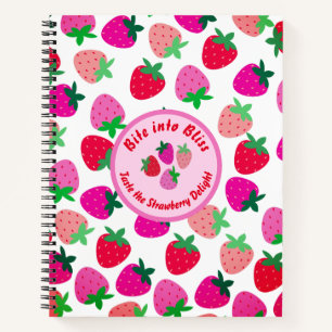 Cuaderno fresa rosa campo de verano panadería naturaleza fr