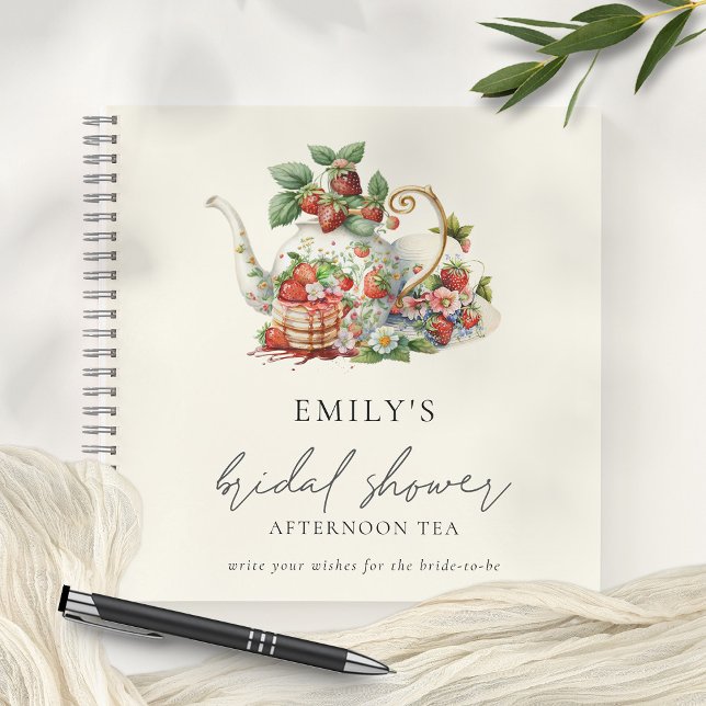 Cuaderno Fresa Tarde Tea Bridal Ducha Invitado (Subido por el creador)