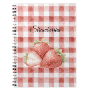 Cuaderno Fresas de Cuadros Rojos Blancos