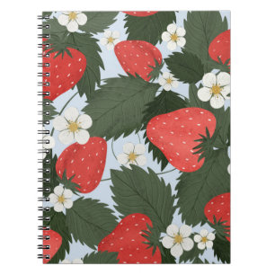 Cuaderno Fresas: diseño de patrones de frutas de verano.