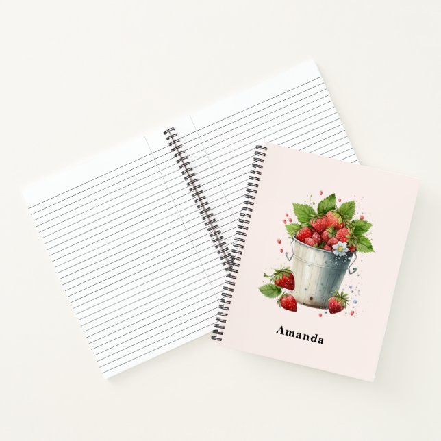 Cuaderno Fresas frescas recolectadas en un cubo (Interior)